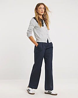 Wide Leg Chino Trousers