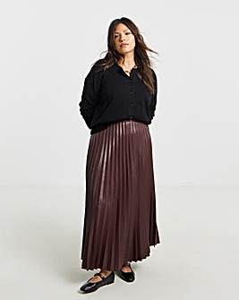 Simply Be Pu Pleated Midaxi Skirt