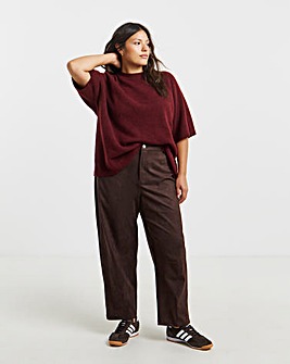 Simply Be Suedette Barrel Leg Trousers