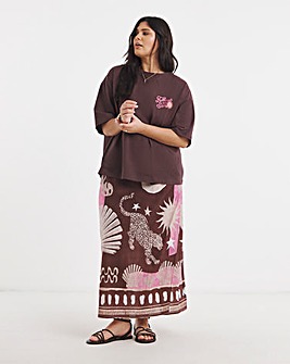 Chocolate Cheetah Print Skirt