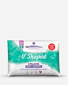 Slumberdown V-Pillows with Covers - 2 Pack