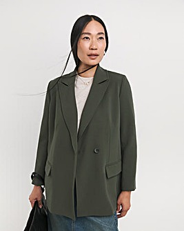 Olive Relaxed Single Breasted Blazer