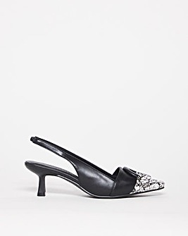 Two Tone Slingback Court Shoe Extra Wide EEE fit