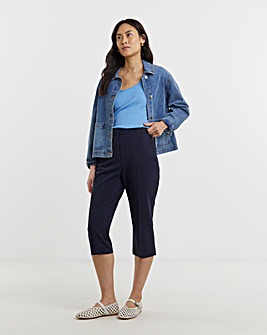 Navy Capri Cropped Trousers