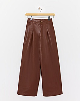 Faux Leather Wide Leg Trouser