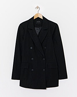 Metallic Thread Double Breasted Blazer