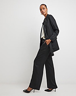 Satin Jacquard Wide Leg Trouser