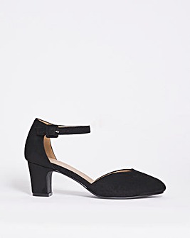 Heeled Shoe with Ankle Strap Wide E fit