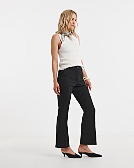 Black Tailored Bootcut Trousers with stretch