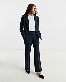 Navy Tailored Bootcut Trousers with stretch