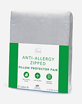 Anti-Allergy Zipped Pack of 2 Pillow Protectors
