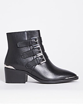 Leather Triple Buckle Western Boot E Fit