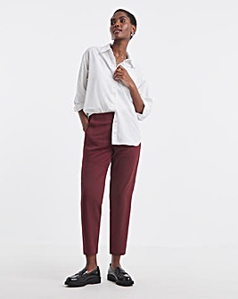 Burgundy Stretch Twill Tapered Trousers
