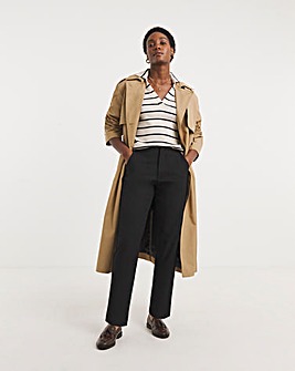 Black Stretch Twill Tapered Trousers