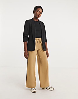 Black Ruched Sleeve Blazer