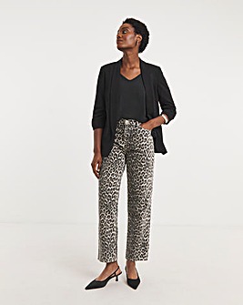 Black Ruched Sleeve Blazer