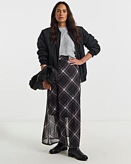 Check Print Mesh Skirt