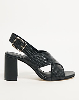 Leather Interweave Heeled Sandal E Fit
