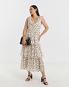 Frill Tiered Chiffon Dress