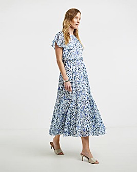 Frill Detail Godet Dress