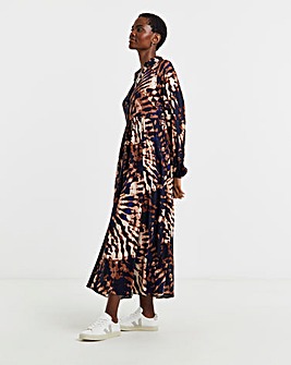 Printed Smock Shirt Dress
