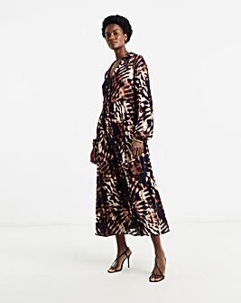 Printed Smock Shirt Dress