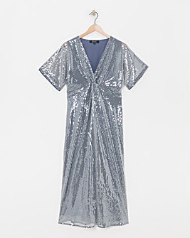 Sequin Twist Front Dress