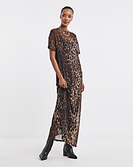 Printed Mesh T-Shirt Dress