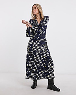 Long Sleeve Twist Front Dress