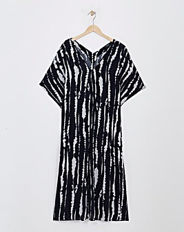 Crinkle Kaftan Overhead Midi Dress