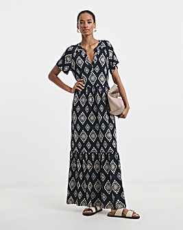 Notch Neck Maxi Dress