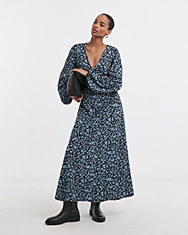 Textured Jersey Front Seam Maxi Dress