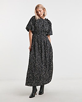 Puff Sleeve Cotton Maxi Dress