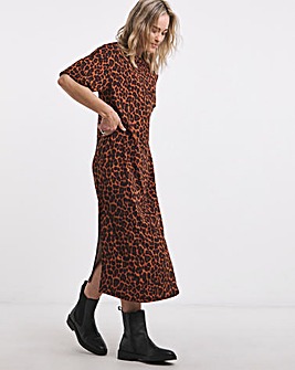 Soft Touch Half Sleeve Midi T-Shirt Dress