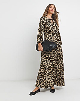 Textured Jersey Keyhole Maxi Dress