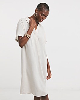 Linen Collared Tunic Dress