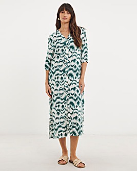 Button Through Kaftan Dress