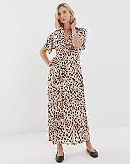 Short Sleeve Twist Front Dress