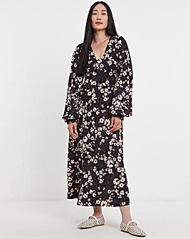 Long Sleeve Textured Jersey Tea Dress