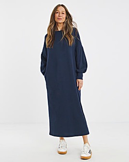 Textured Jersey Drop Shoulder Maxi Dress