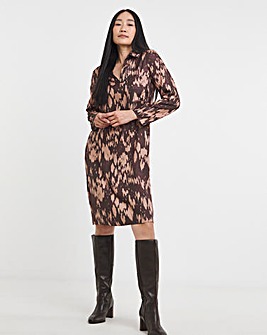 Collared Long Sleeve Tunic Dress