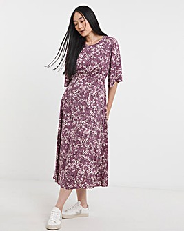 Half Sleeve Angel Sleeve Tea Dress