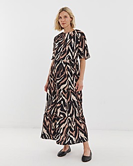 Half Sleeve Smock Maxi Dress