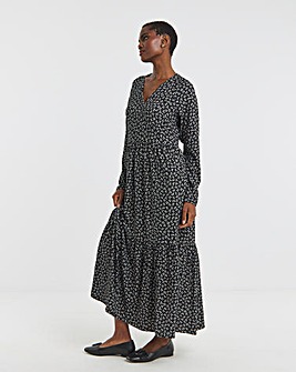 Soft Touch Long Sleeve Notch Neck Dress