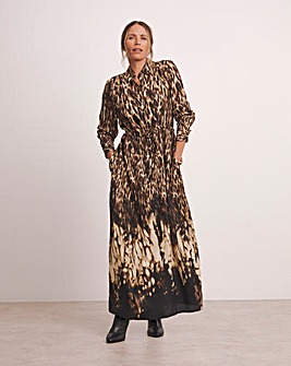 Long Sleeve Printed Maxi Dress