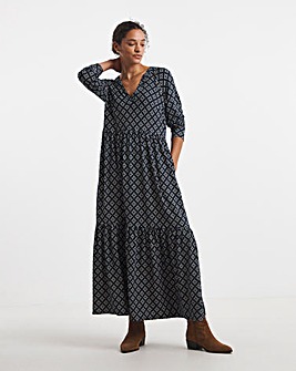 Soft Touch Long Sleeve Notch Neck Dress