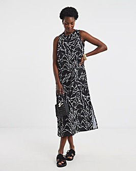 Printed Midi Shift Dress