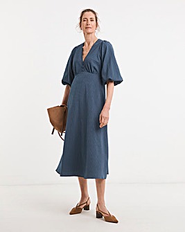 Stripe Button Detail Tea Dress