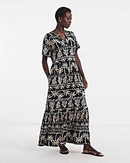 Soft Touch Notch Neck Maxi Dress