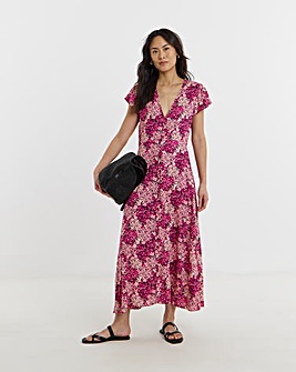 Cap Sleeve Button Through Tea Dress